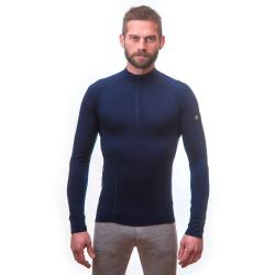 SENSOR Merino Active pánské triko dl.rukáv zip Deep Blue