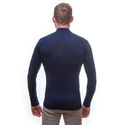 SENSOR Merino Active pánské triko dl.rukáv zip Deep Blue