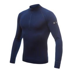 SENSOR Merino Active pánske tričko dl.rukáv zip Deep Blue