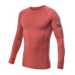 SENSOR Merino Active pánske tričko dl. rukáv Terracotta