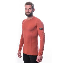 SENSOR Merino Active pánské triko dl. rukáv Terracotta