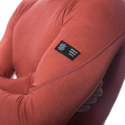 SENSOR Merino Active pánské triko dl. rukáv Terracotta