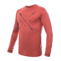 SENSOR Merino Active Snsr pánske tričko dl.rukáv Terracotta