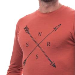 SENSOR Merino Active Snsr pánské triko dl.rukáv Terracotta