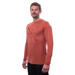 SENSOR Merino Active Snsr pánské triko dl.rukáv Terracotta