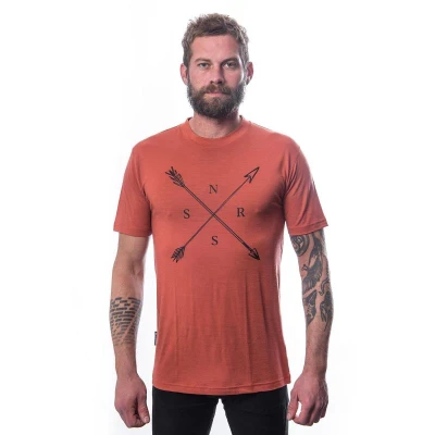 SENSOR Merino Active Snsr pánské triko kr.rukáv Terracotta