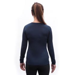 SENSOR Merino Active Songbirds dámské triko dl.rukáv Deep Blue
