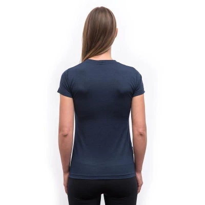 SENSOR Merino Active Songbirds dámske tričko kr. rukáv Deep Blue