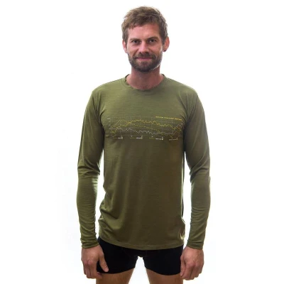 Sensor Merino Active Pt Track Safari Green pánské funkční tričko