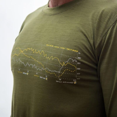 Sensor Merino Active Pt Track Safari Green pánské funkční tričko