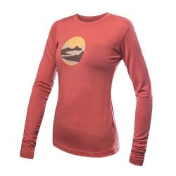 SENSOR Merino Active Triglav dámské triko dl.rukáv Terracotta