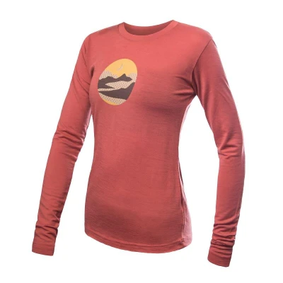 SENSOR Merino Active Triglav dámske tričko dl.rukáv Terracotta SENSOR Merino Active Triglav dámske tričko dl.rukáv Terracotta