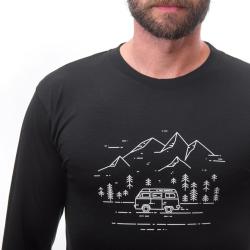 SENSOR Merino Active Van Life pánské černé triko dl.rukáv