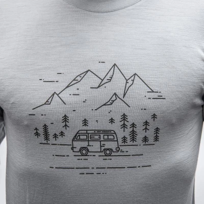 SENSOR Merino Active Van Life pánské šedé triko dl.rukáv