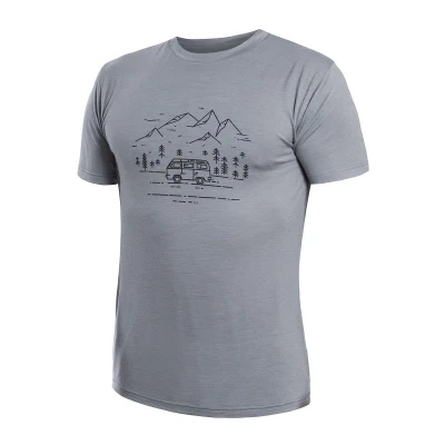 SENSOR Merino Active Van Life pánské šedé triko kr.rukáv SENSOR Merino Active Van Life pánské šedé triko kr.rukáv