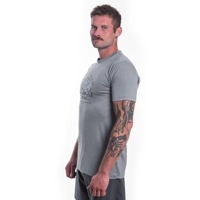 SENSOR Merino Active Van Life pánské šedé triko kr.rukáv