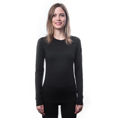 SENSOR Merino Air dámske čierne tričko dl.rukáv