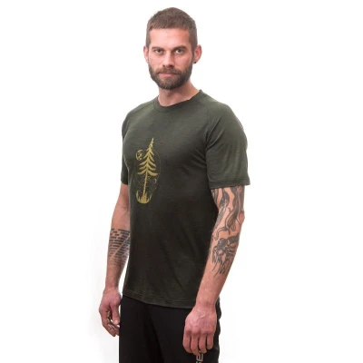SENSOR Merino Air Earth pánské triko Olive Green