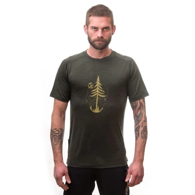 SENSOR Merino Air Earth pánské triko Olive Green