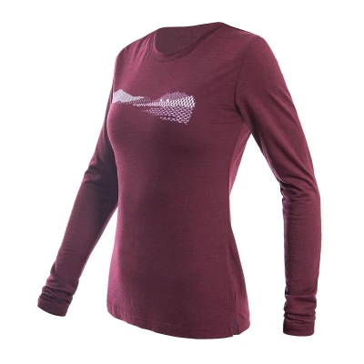 SENSOR Merino Air Hills dámske tričko dl.rukáv Port Red SENSOR Merino Air Hills dámske tričko dl.rukáv Port Red