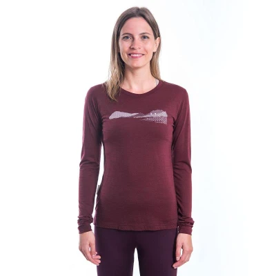 SENSOR Merino Air Hills dámské triko dl.rukáv Port Red