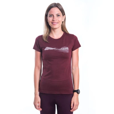 SENSOR Merino Air Hills dámske tričko Port Red