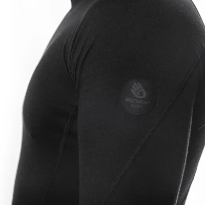 SENSOR Merino Air pánské černé tričko