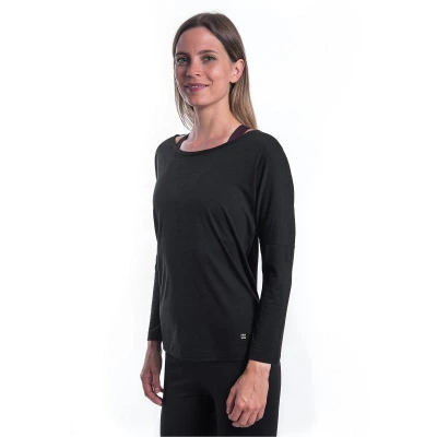 SENSOR Merino Air Traveller dámske čierne tričko dl.rukáv