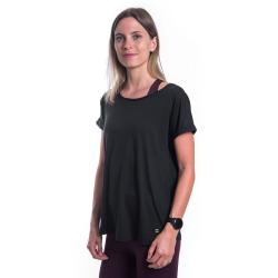 SENSOR Merino Air Traveller dámske čierne tričko kr.rukáv