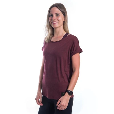 SENSOR Merino Air Traveller dámske tričko kr.rukáv Port Red