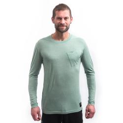 SENSOR Merino Air Traveller pánské triko dl.rukáv Basil Green