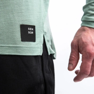 SENSOR Merino Air Traveller pánské triko dl.rukáv Basil Green