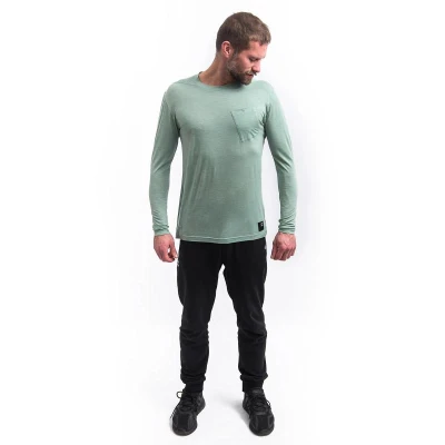 SENSOR Merino Air Traveller pánské triko dl.rukáv Basil Green