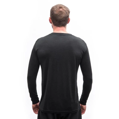 SENSOR Merino Air Traveller pánské černé triko dl.rukáv