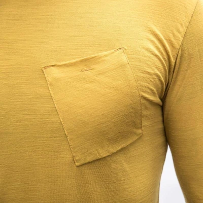 SENSOR Merino Air Traveller pánské triko dl.rukáv Mustard