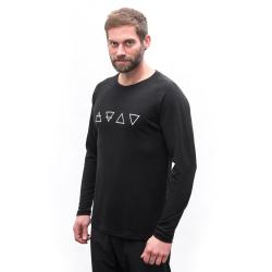 SENSOR Merino Blend Elements pánské černé triko dl.rukáv