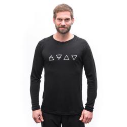SENSOR Merino Blend Elements pánské černé triko dl.rukáv