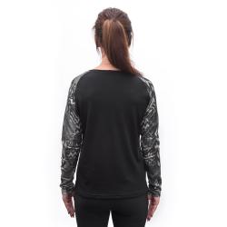 SENSOR Merino Blend Impress dámské triko dl.rukáv černá/zebra