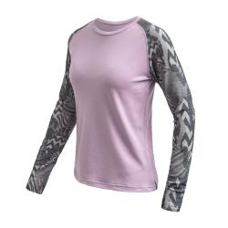 SENSOR Merino Blend Impress dámske tričko dl.rukáv Mystic Violet/zebra