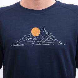 SENSOR Merino Blend Moon pánské triko kr.rukáv Deep Blue