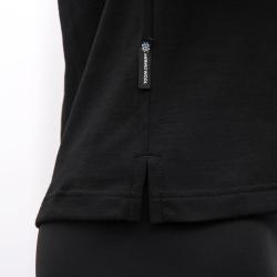 SENSOR Merino Blend Stone dámske čierne tričko kr.rukáv