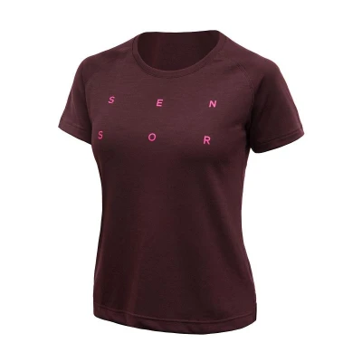 SENSOR Merino Blend Typo dámské triko kr.rukáv Port Red
