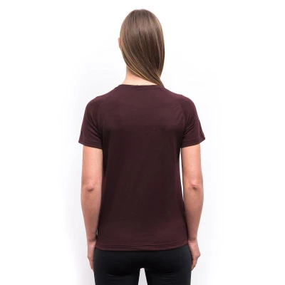 SENSOR Merino Blend Typo dámské triko kr.rukáv Port Red