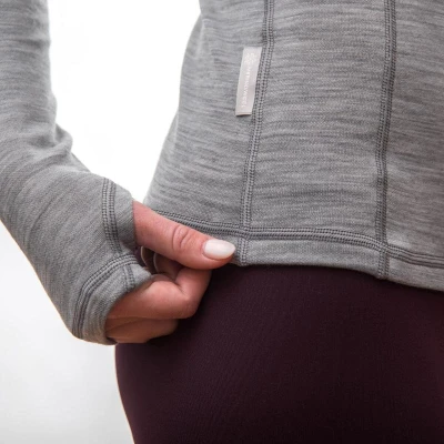 SENSOR Merino Bold Roll Neck Cool Gray dámské tričko