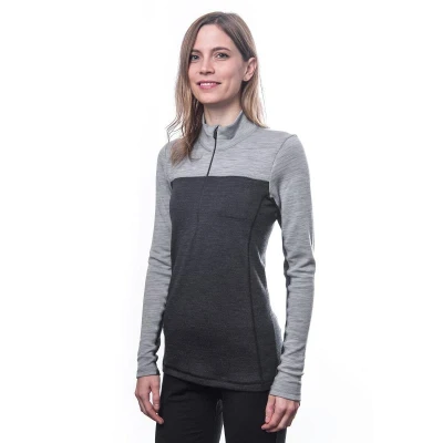 SENSOR Merino Bold Anthracite/cool Gray zip dámské tričko