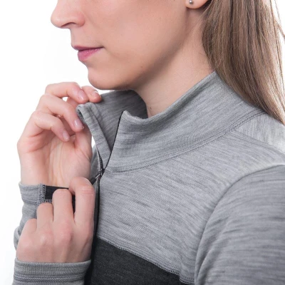 SENSOR Merino Bold Anthracite/cool Gray zip dámské tričko