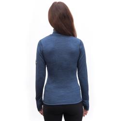 SENSOR Merino Bold Roll Neck dámske tričko cool blue