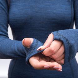 SENSOR Merino Bold Roll Neck dámske tričko cool blue