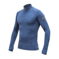 SENSOR Merino Bold Roll Neck Cool Blue pánské tričko