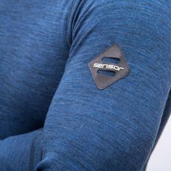 SENSOR Merino Bold Roll Neck Cool Blue pánské tričko